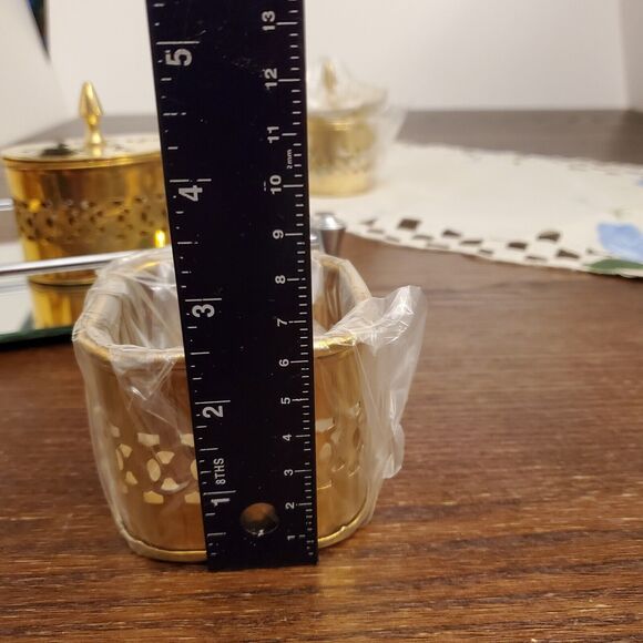 Vintage 3 Brass Footed Pierced Hinged Trinket /Altar Box NIB Made In India Set - Picture 12 of 16